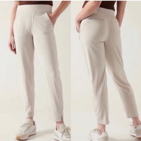 Athleta NNT Brooklyn Neutral Tone Pocketed Ankle Athletic Athleisure Pants 12 - Picture 1 of 16